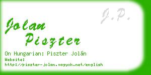 jolan piszter business card
